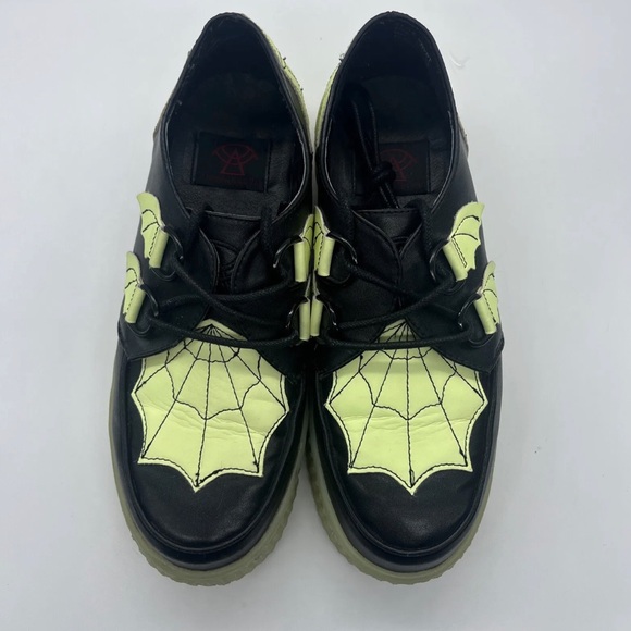 Strange Cvlt Cult Krypt Spider Web Glow in Dark Halloween Gothic Platforms - Picture 3 of 9